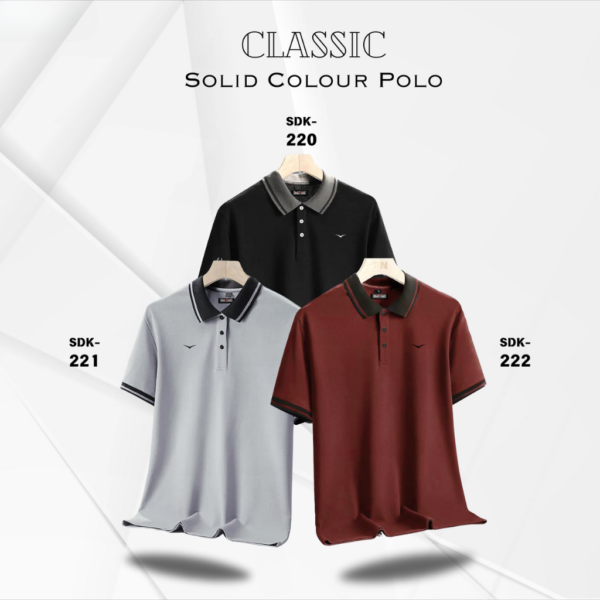 Classic Solid Color Polo Shirt- Combo of 3- SDK-220 SDK-221 SDK-222