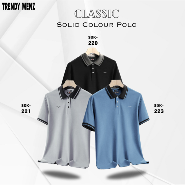 Classic Solid Color Polo Shirt- Combo of 3- SDK-220 SDK-221 SDK-223