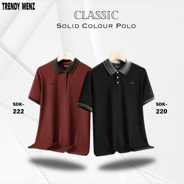 Classic Solid Color Polo Shirt- Combo of 2- SDK-220 SDK-222