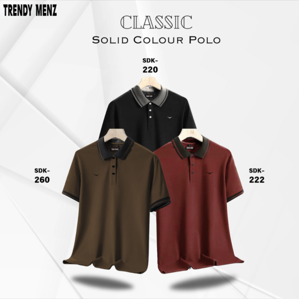 Classic Solid Color Polo Shirt- Combo of 3- SDK-220 SDK-222 SDK-260