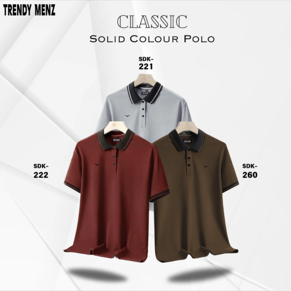 Classic Solid Color Polo Shirt- Combo of 3- SDK-221 SDK-222 SDK-260