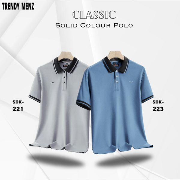 Classic Solid Color Polo Shirt- Combo of 2- SDK-221 SDK-223